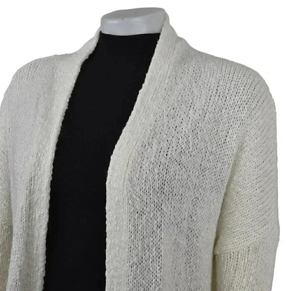 Aritzia Talula Cream Knit Cardigan Cashmere Angora Wool Open  Front Long Size XS - Picture 2 of 11